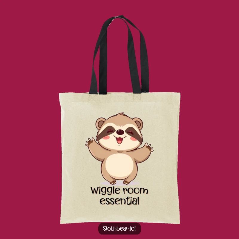 Funny Kawaii Sloth Bear Wiggle Tote Bag: Carry Your Joy Everywhere
